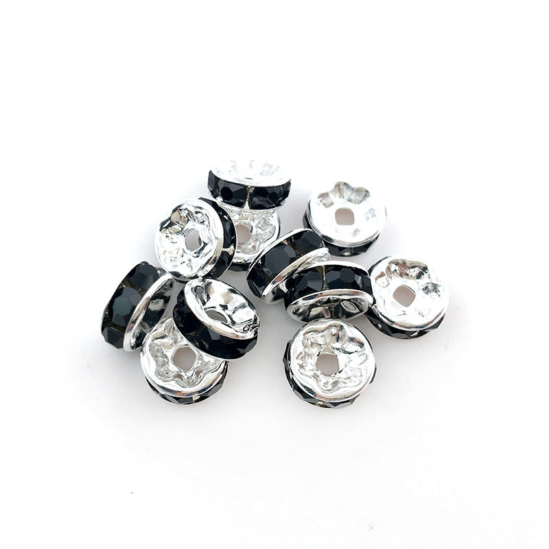 Venta al por mayor, 100 unidades/paquete, 8MM, accesorios de bricolaje, cuentas de aleación de anillo de perforación